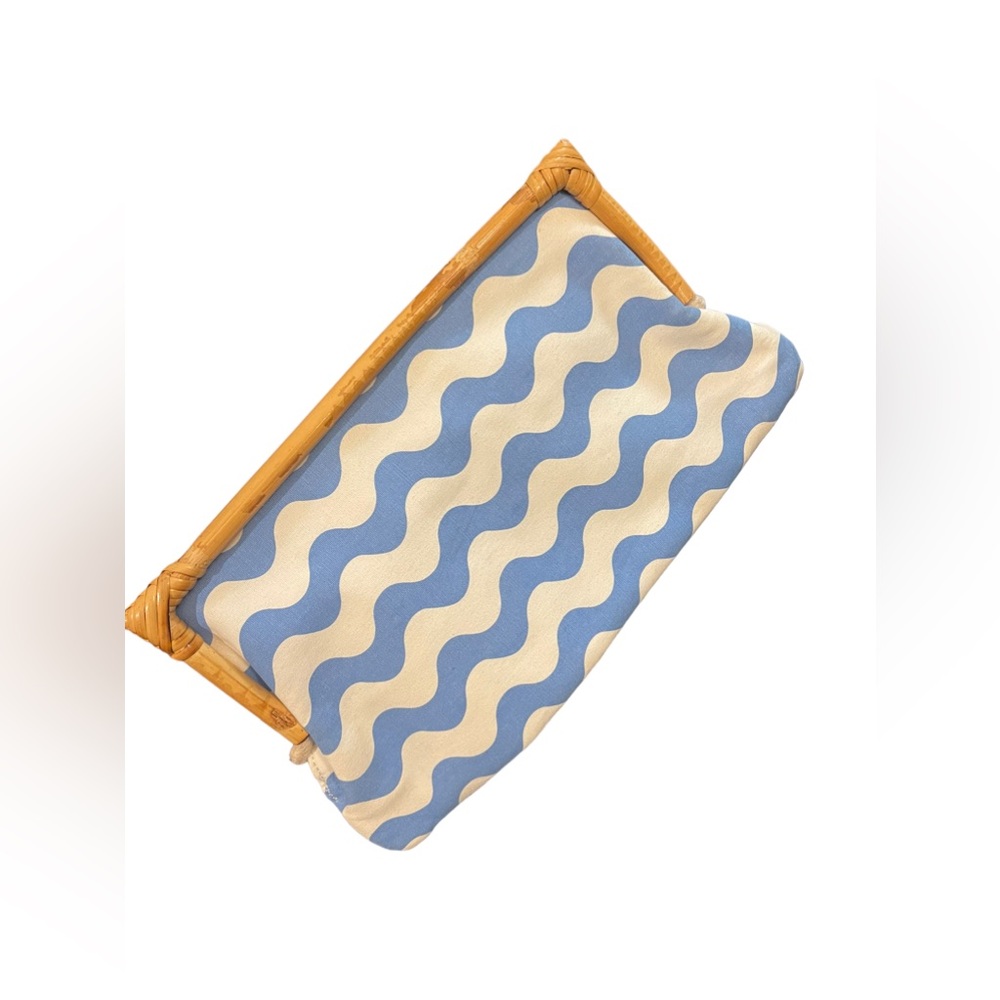 Donna dixon summer Clutch blue stripes waves cotton Nautical beach